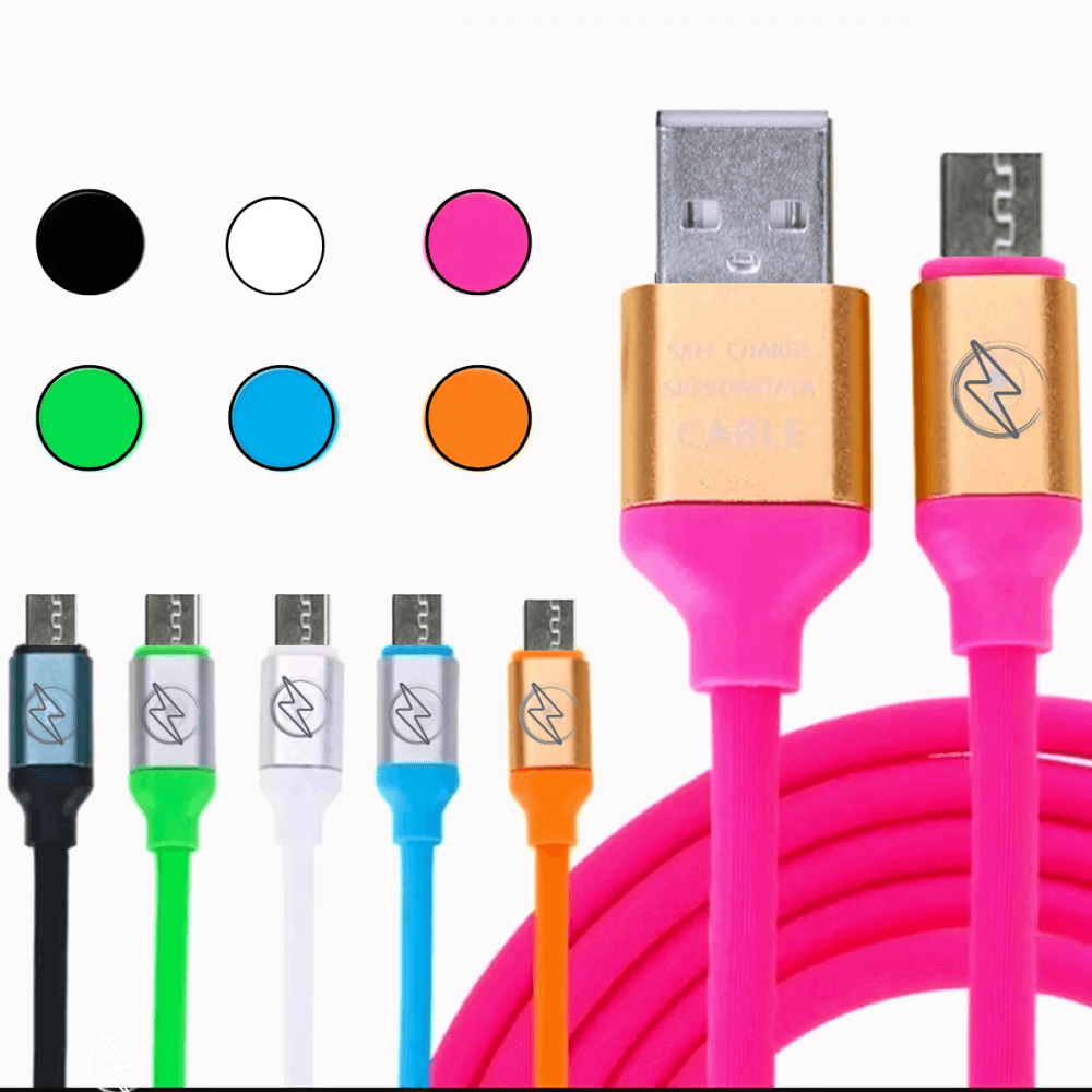 Cabo Dados USB V8 Emborrachado Colorido 1 2 KAP-311-V8 — Verde