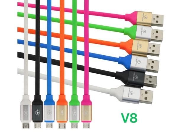 Cabo Dados USB V8 Emborrachado Colorido 1 2 KAP-311-V8