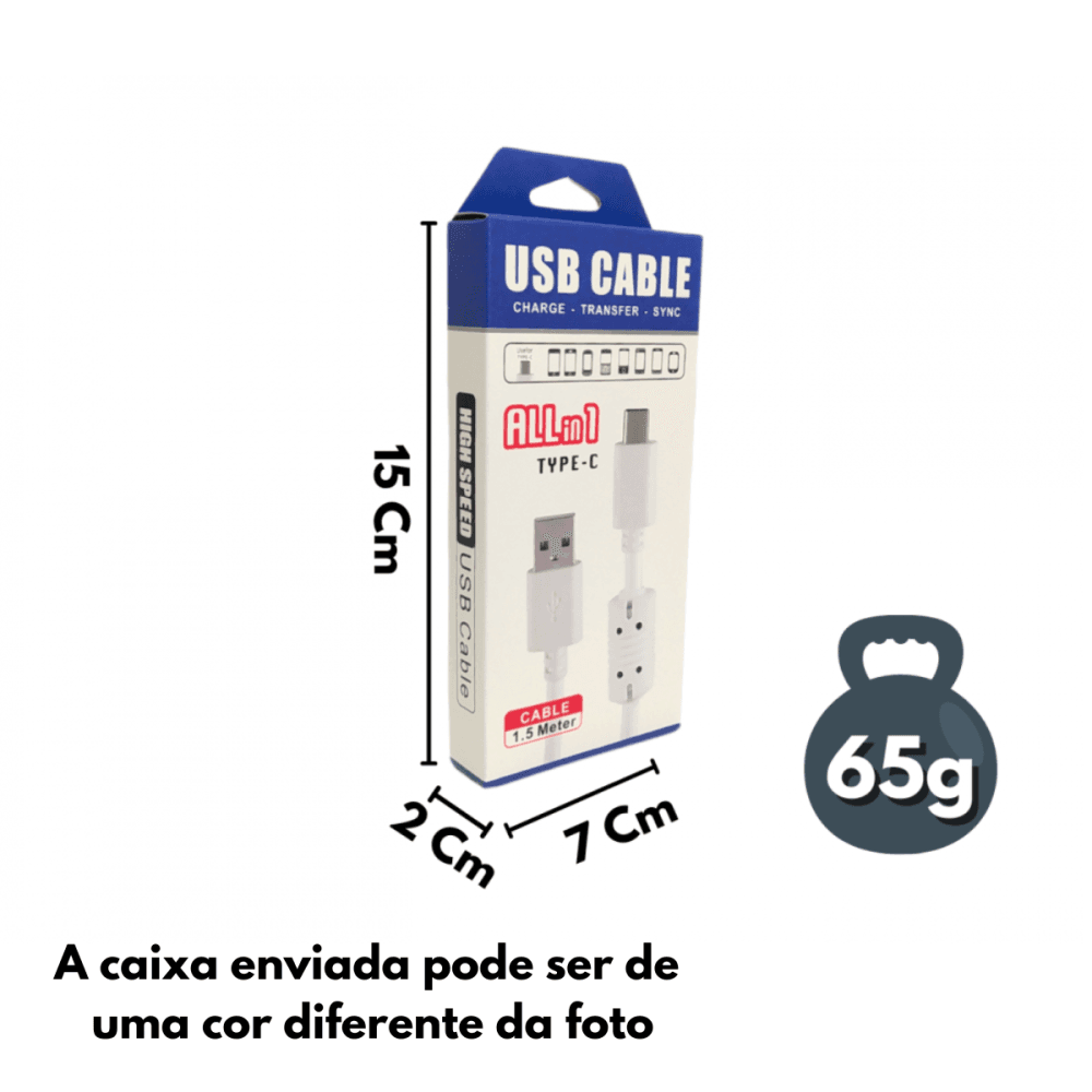 Cabo Dados Sincronização Conexão TIPO-C USB 1 5 CBO-3463
