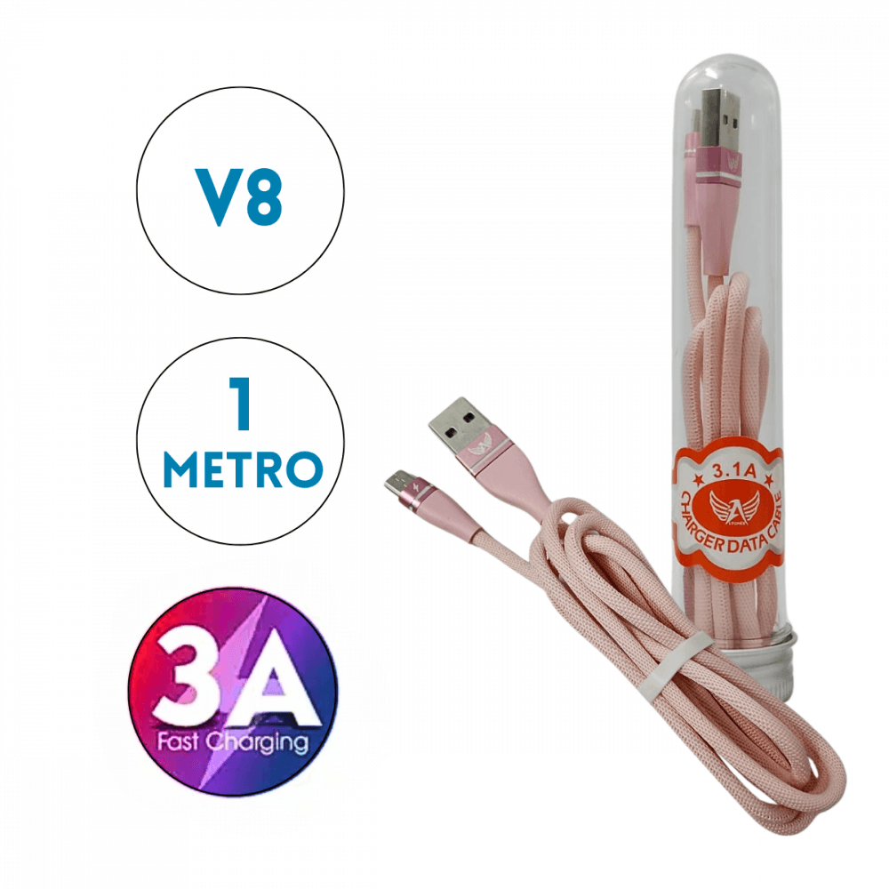 Cabo dados 3 1A TUBO V8 1 Metro AL-2309-V8