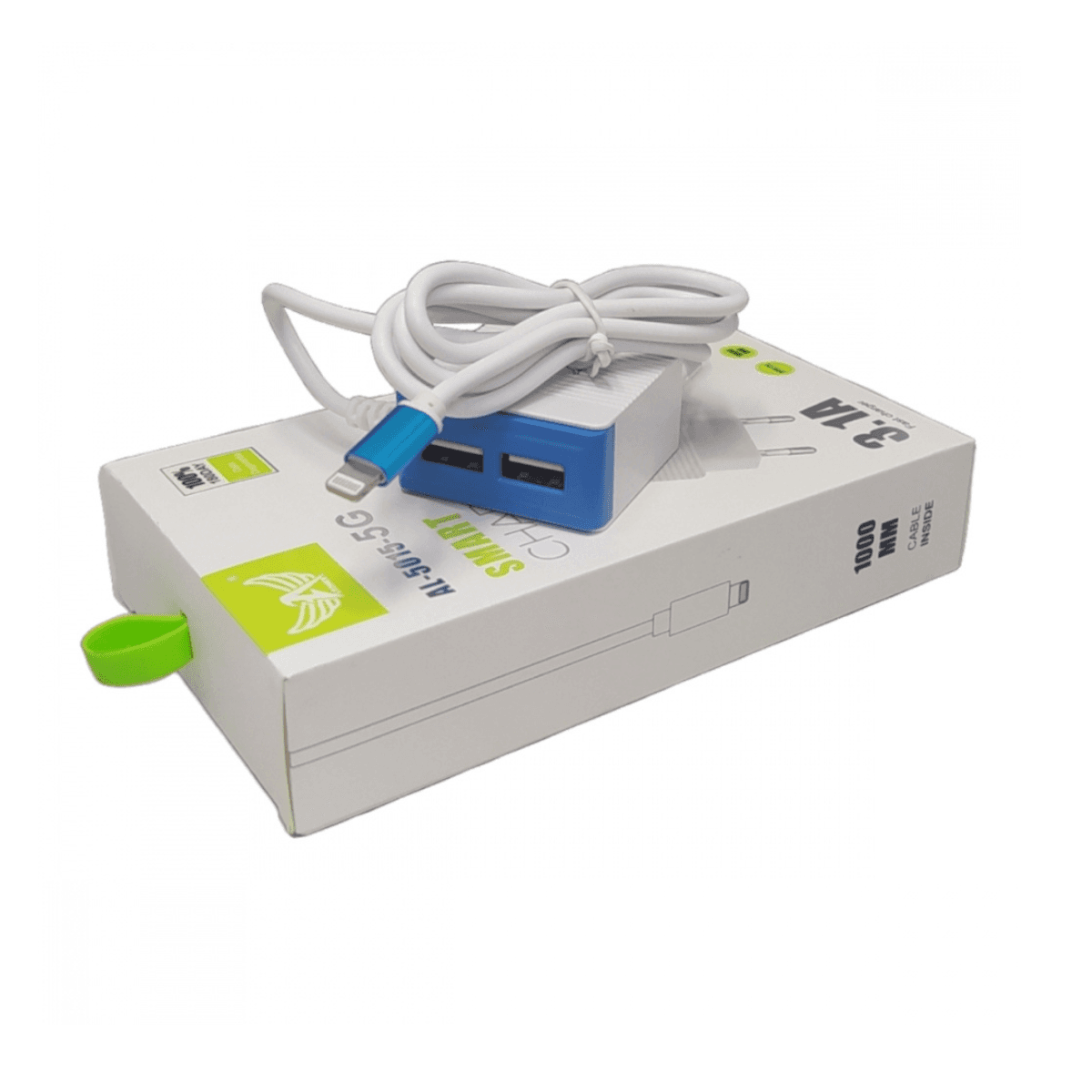 Carregador Completo 3 1A 02 Portas USB Cabo Fixo AL-5015-5G