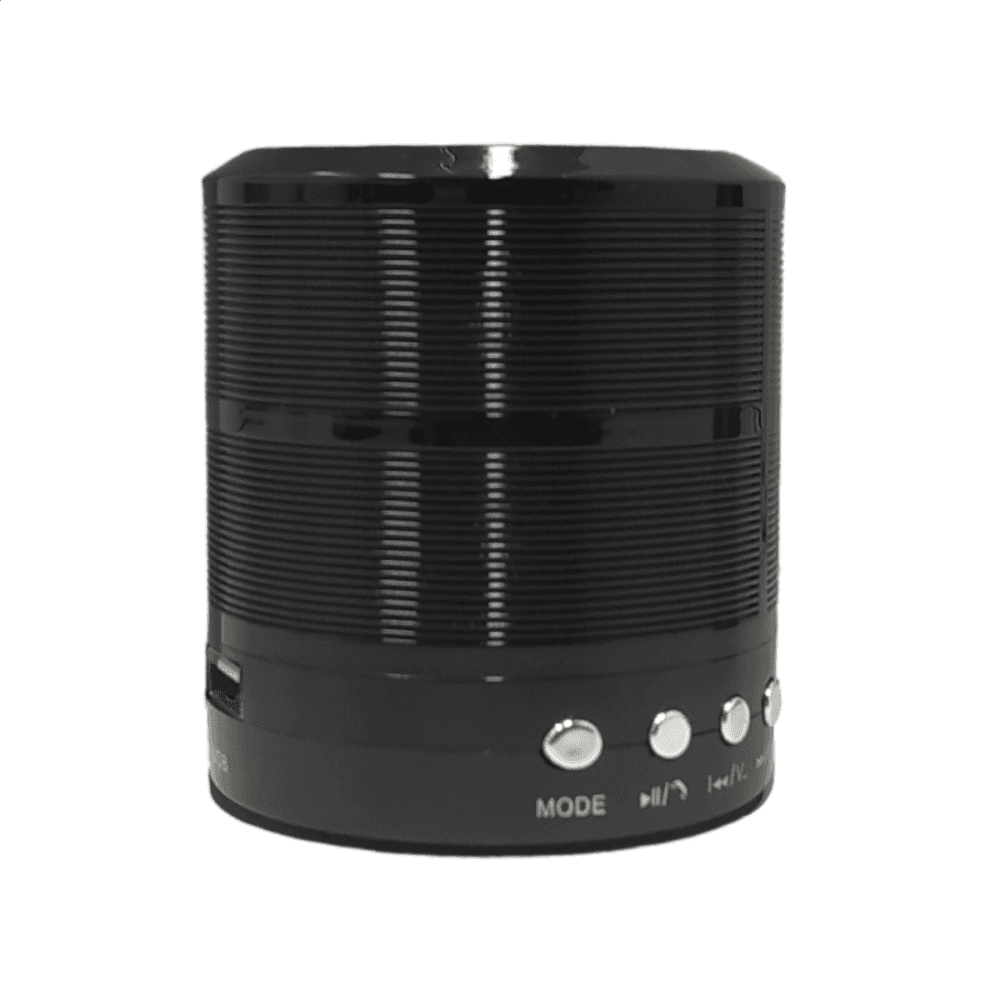 Mini Caixa Som Bluetooth Rádio FM Entrada SD WS-887 — Preto