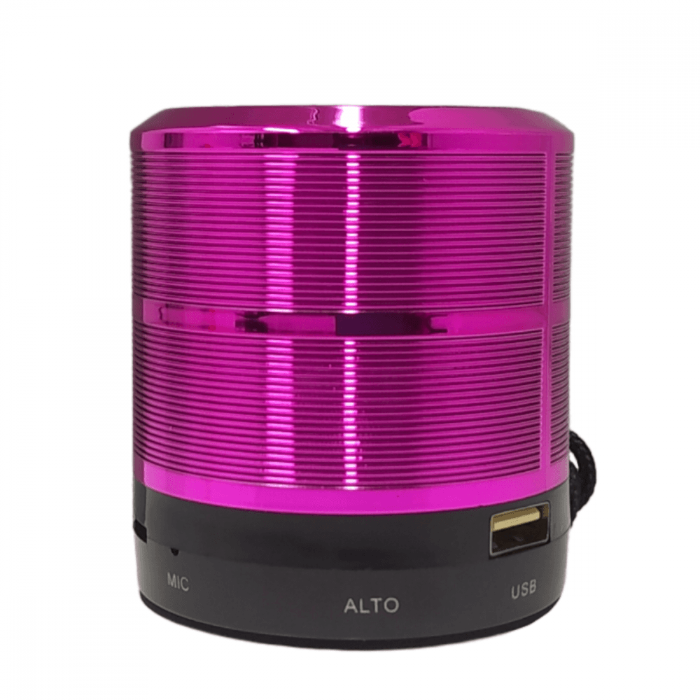 Mini Caixa Som Bluetooth Rádio FM Entrada SD WS-887 — Magenta