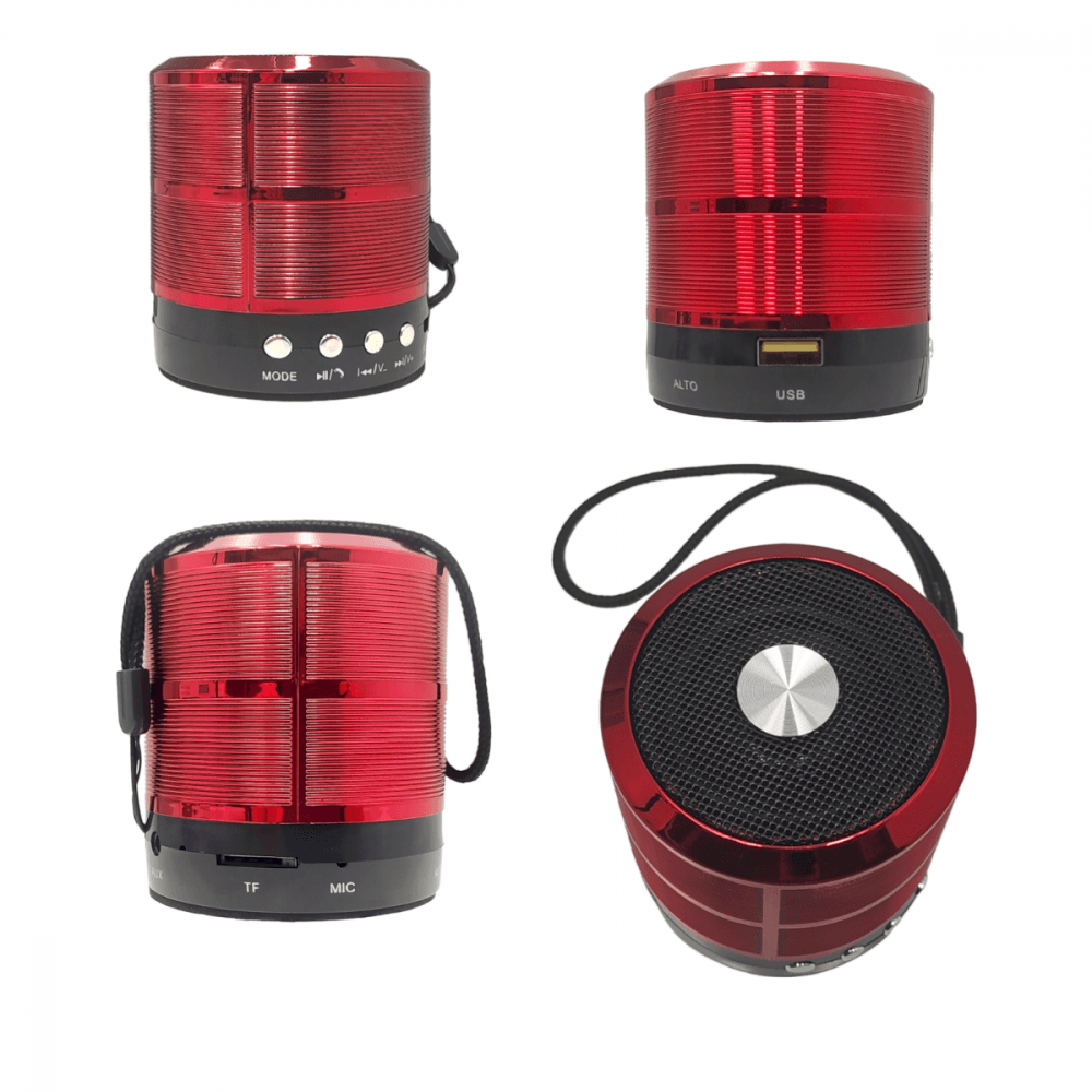 Mini Caixa Som Bluetooth Rádio FM Entrada SD WS-887