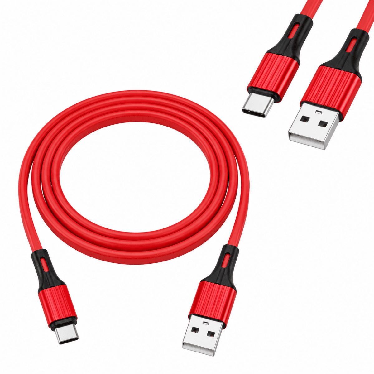 Cabo Dados USB-A Type-C 2 4A 1 Metro Carga Rápida CBO-5991 — Vermelho