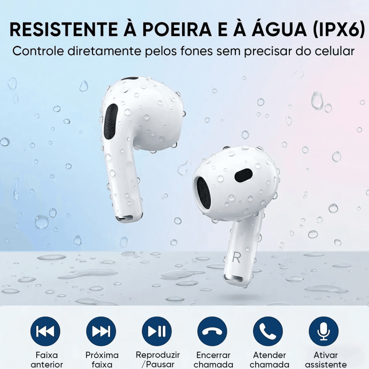 Fone Ouvido Sem Fio TWS Bluetooth 6 0 BA-FON173A