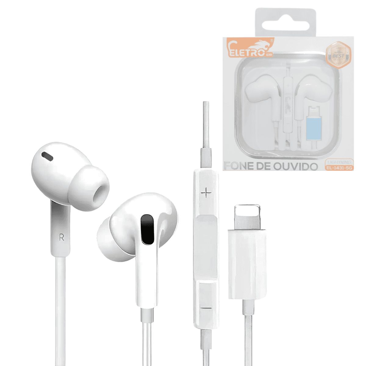 Fone Ouvido Encaixe Silicone Fio Microfone EL-1431-5G — default