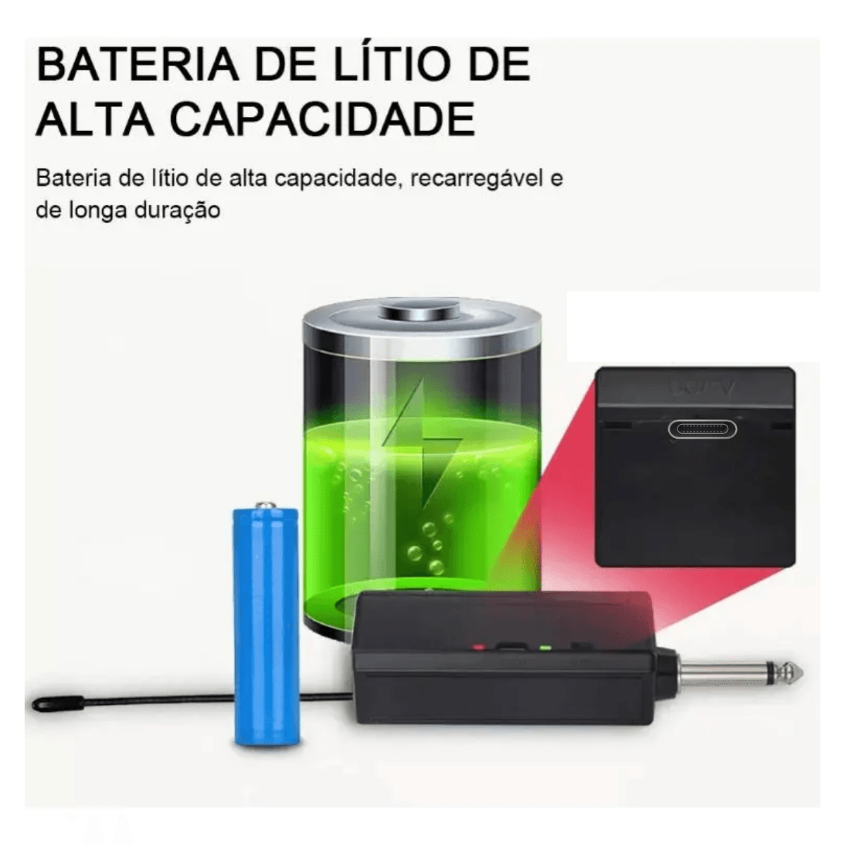 Microfone Sem Fio Conexão Adaptador P2 Macho EL-5018