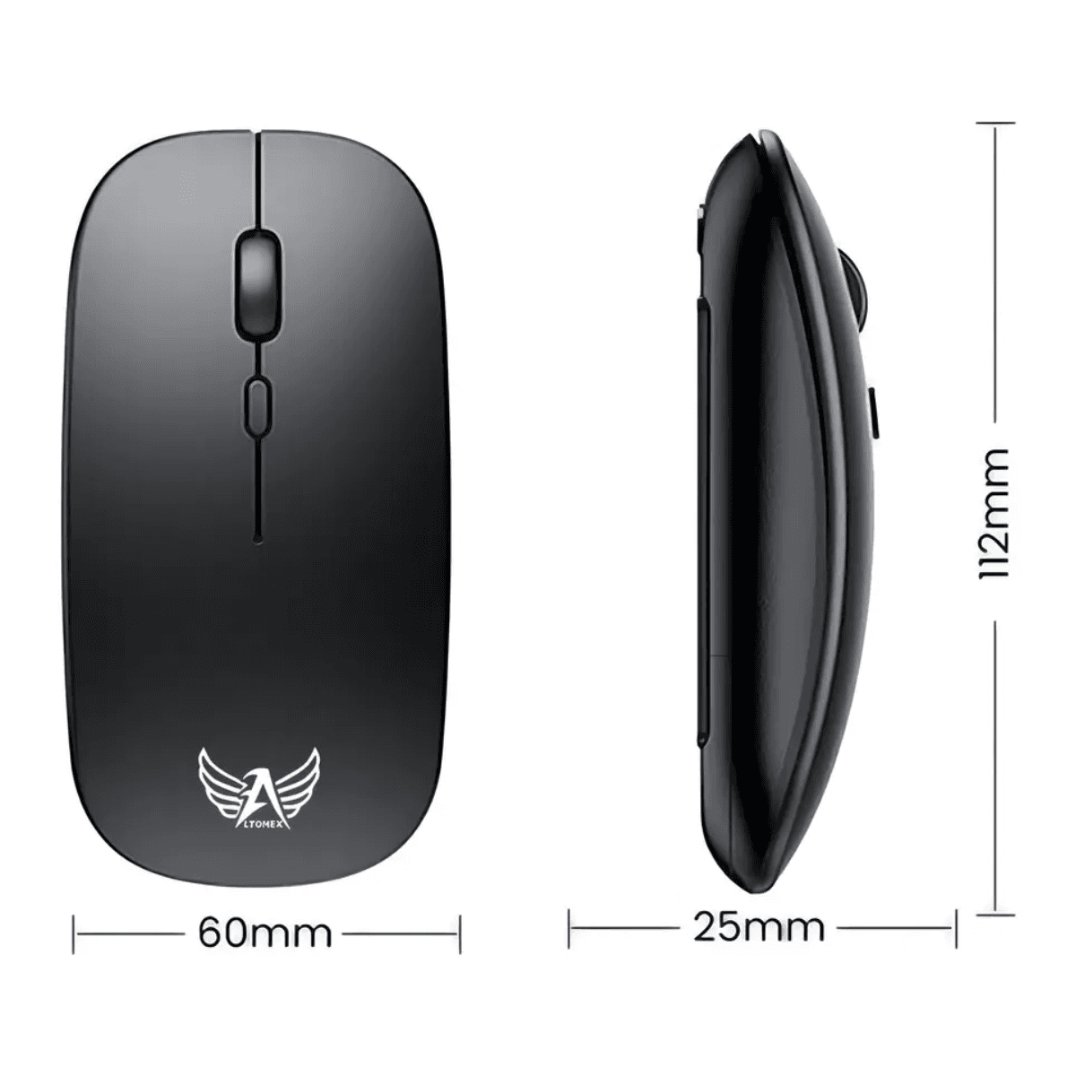 Mouse Sem Fio 2 4G USB Ergonômico 1600 DPI AG-690B