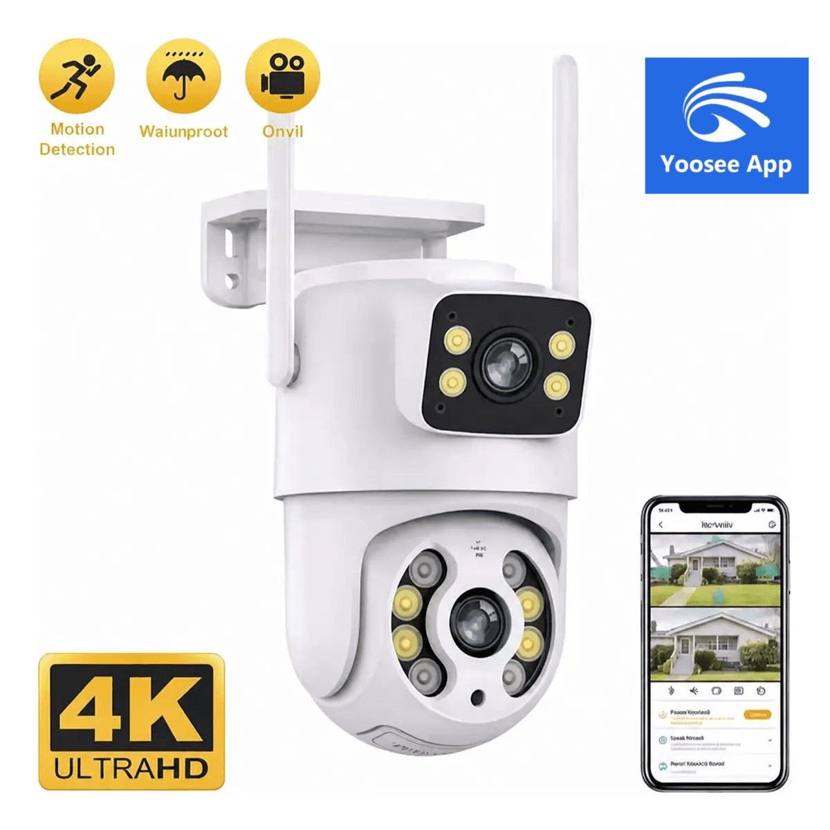 Câmera Segurança Externa Lente Dupla Wifi Ptz 360 JT-8660