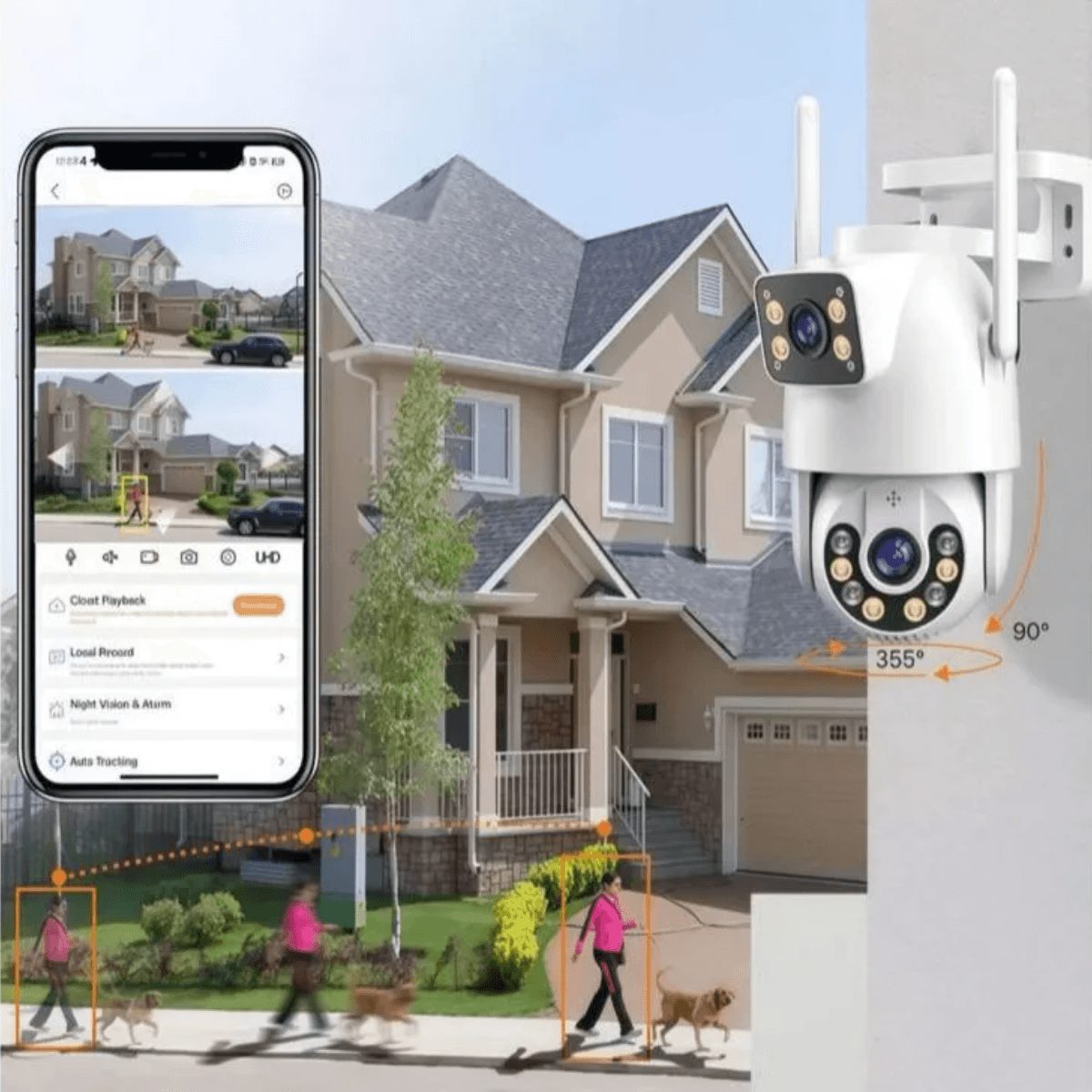 Câmera Segurança Externa Lente Dupla Wifi Ptz 360 JT-8660