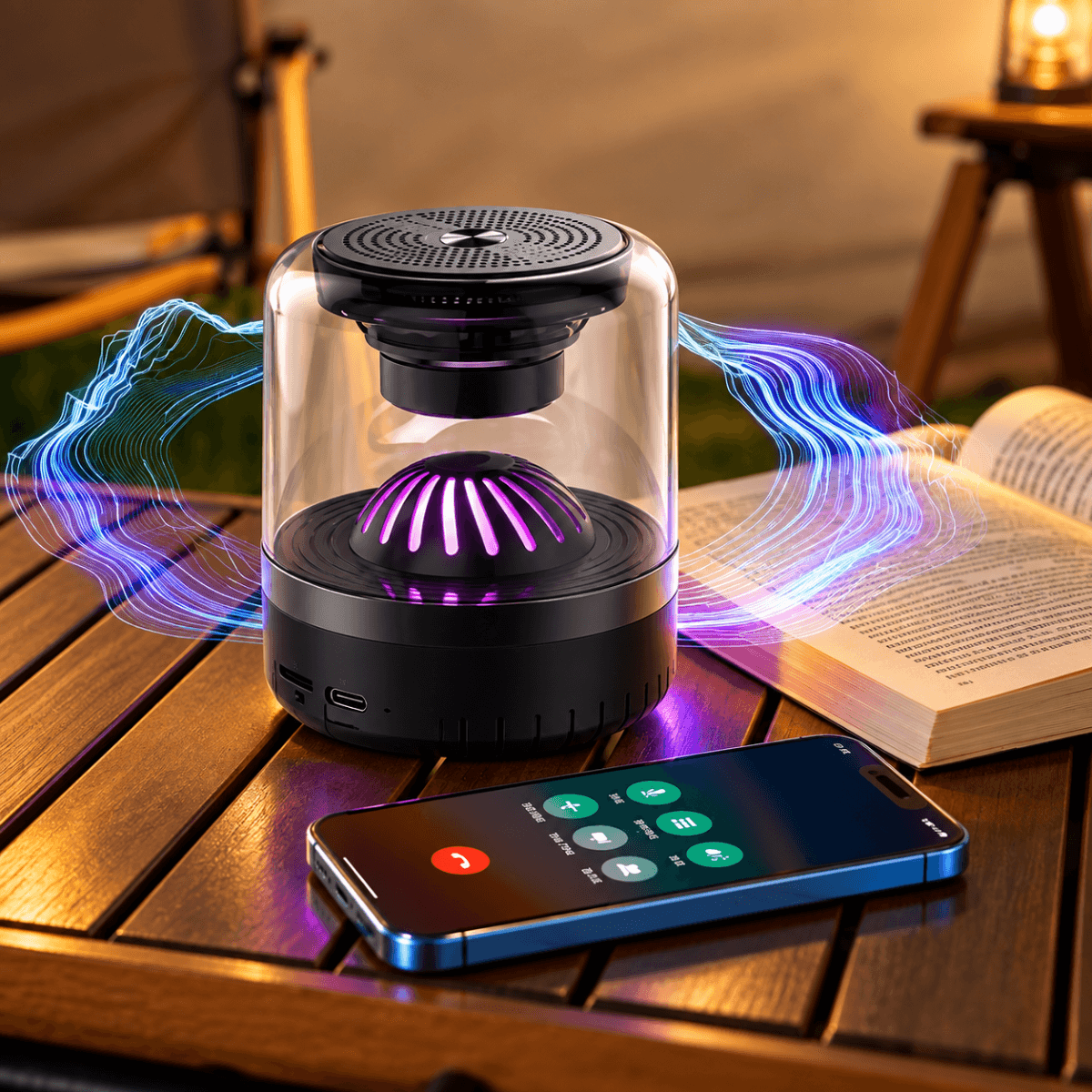 Caixa Som Bluetooth Luminária 20W TWS AL-8005