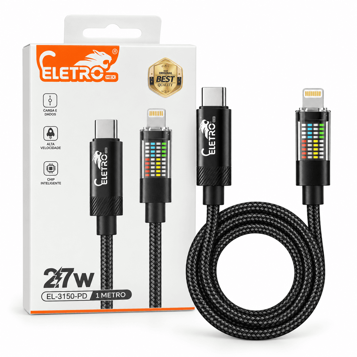 Cabo Dados USB-C Lightning 27W 1 metro EL-3150-PD — default