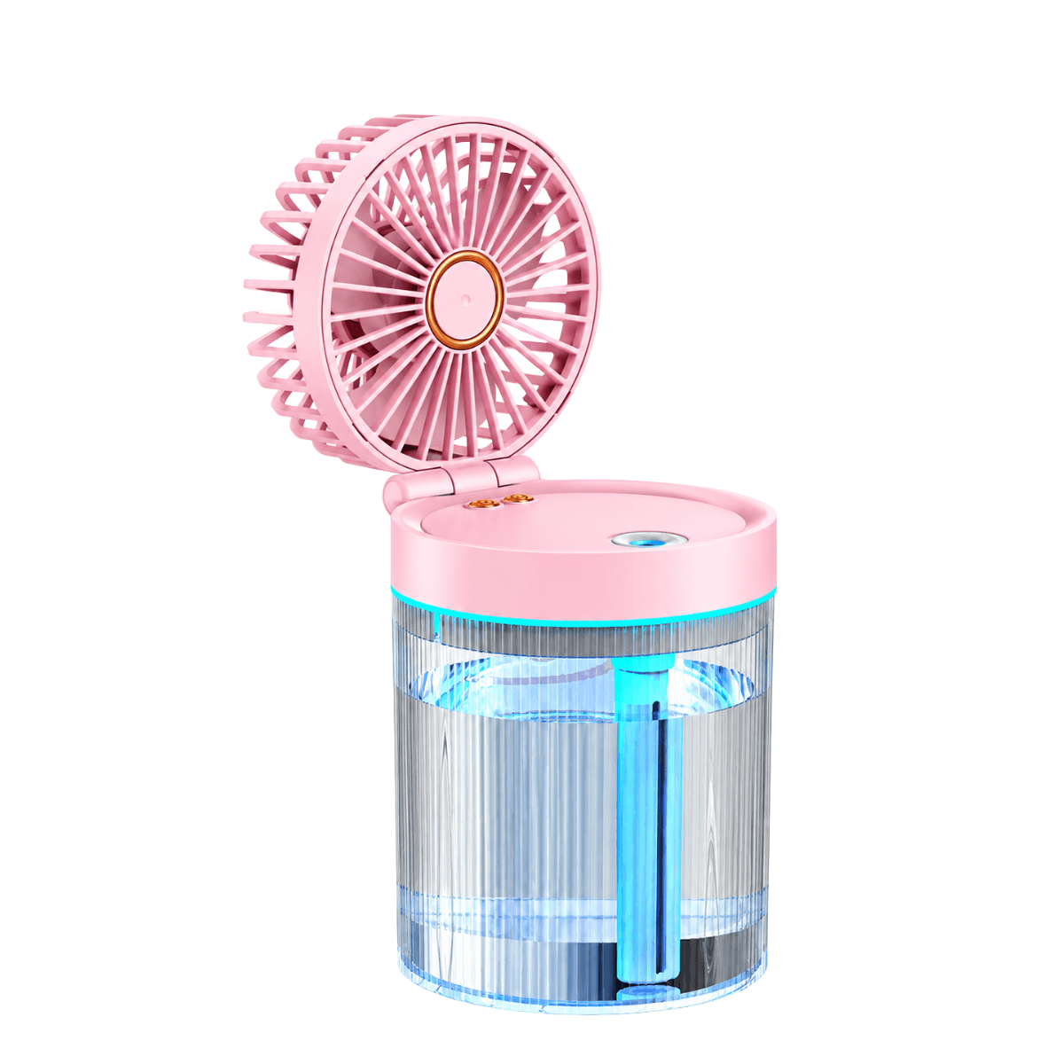 Ventilador Umidificador Ar Portátil 3 1 LED RGB 450ml AL-357
