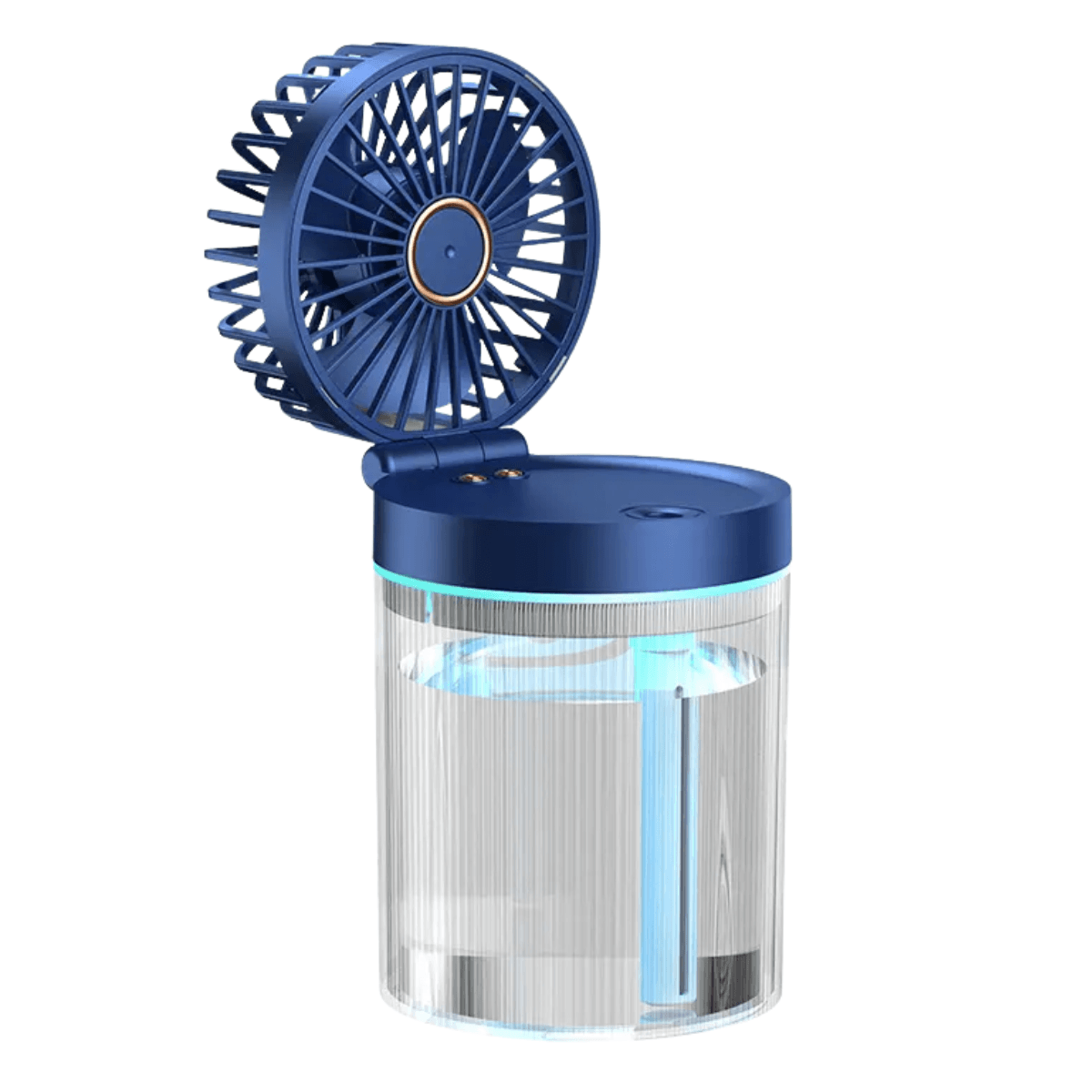 Ventilador Umidificador Ar Portátil 3 1 LED RGB 450ml AL-357 — Azul