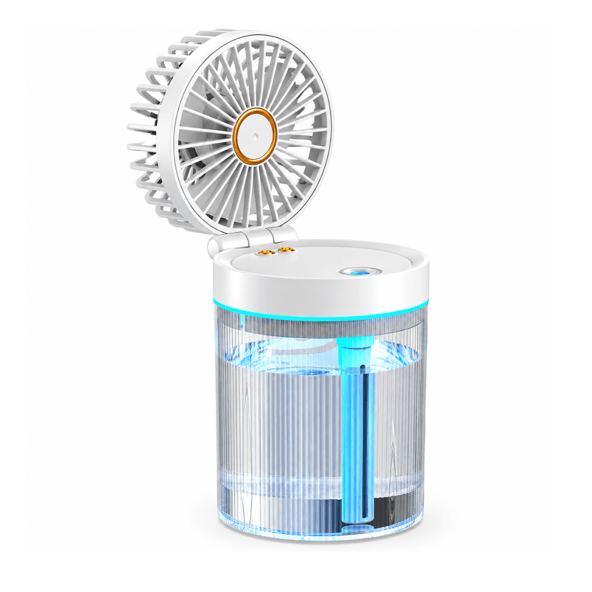 Ventilador Umidificador Ar Portátil 3 1 LED RGB 450ml AL-357