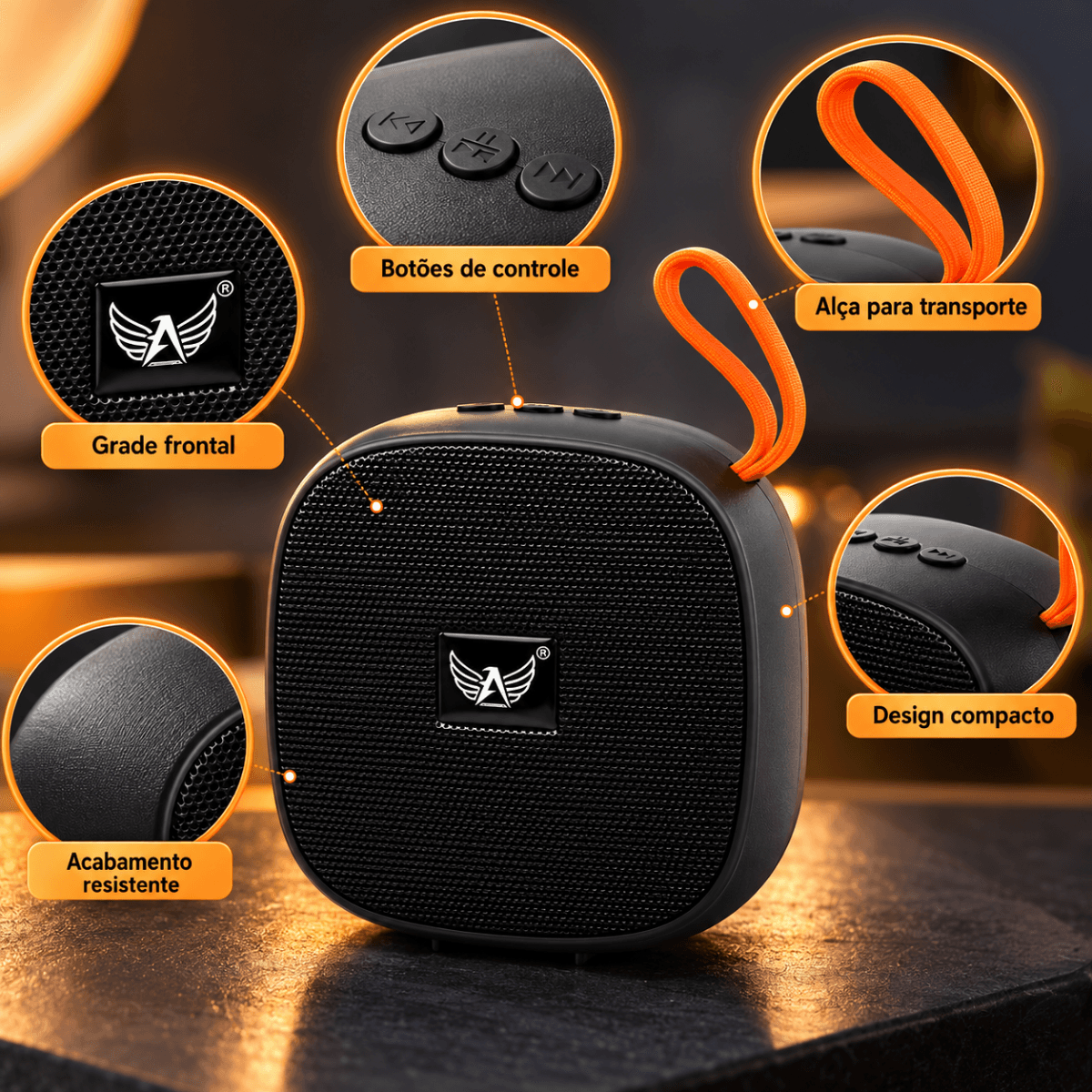 Caixa Som Bluetooth Portátil 8W Alça AL-8682