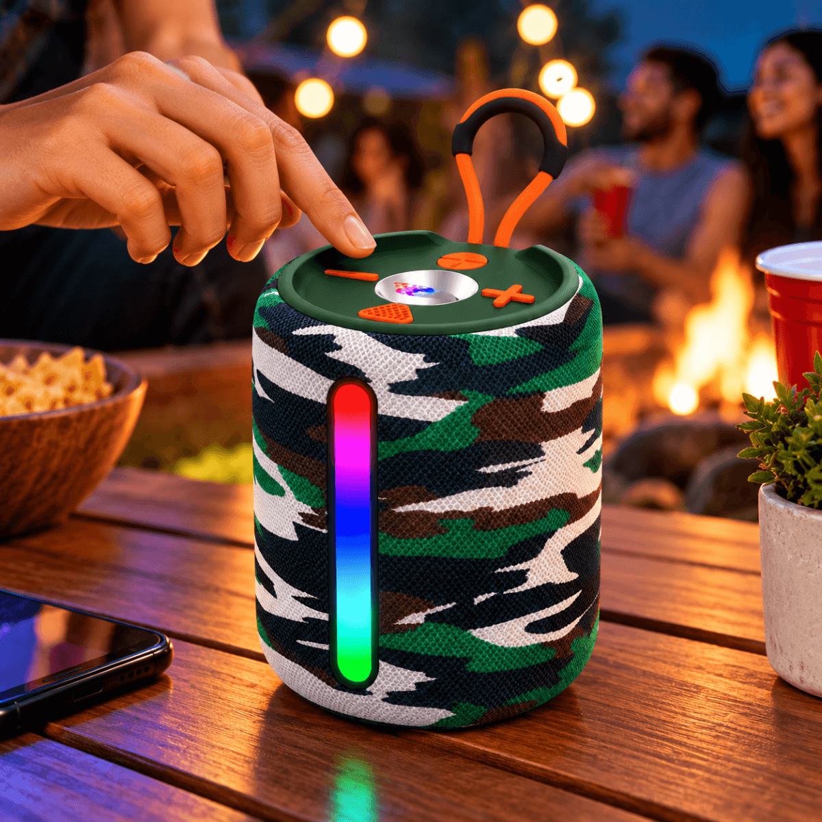Caixa Som Bluetooth Portátil 30W LED Alça AL-8382