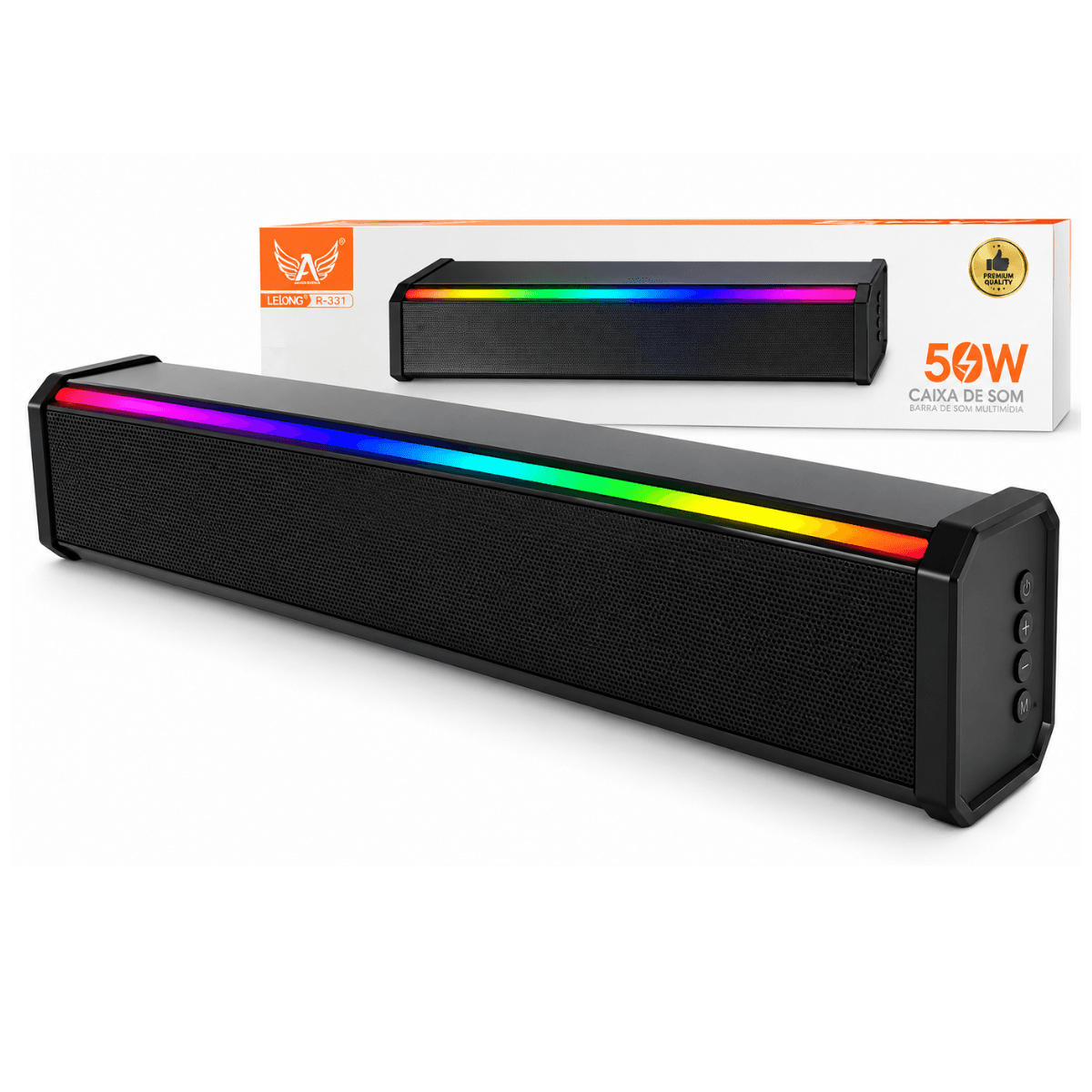 Caixa Som Soundbar Bluetooth 50W LED RGB Barra AL-3558 — default
