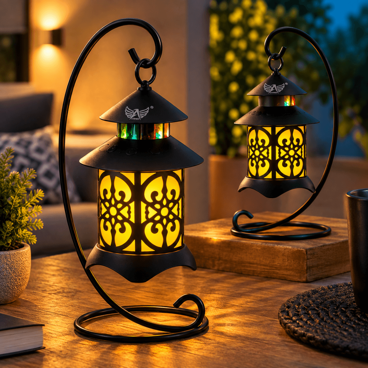 Caixa Som Bluetooth Formato Lamparina LED RGB 5W AL-8530