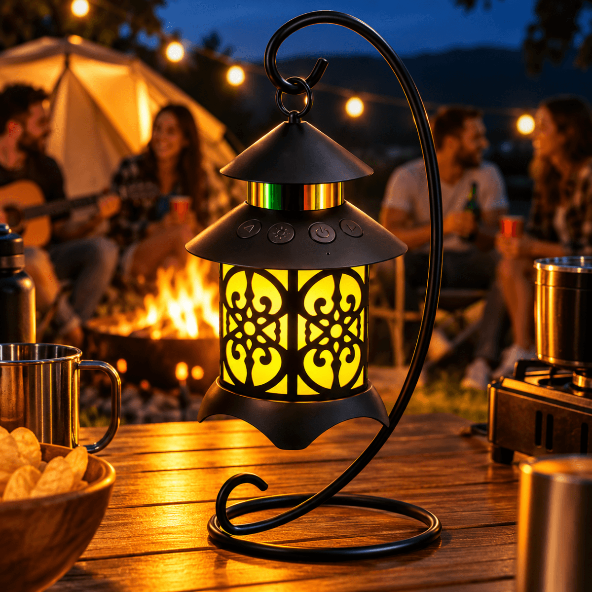 Caixa Som Bluetooth Formato Lamparina LED RGB 5W AL-8530