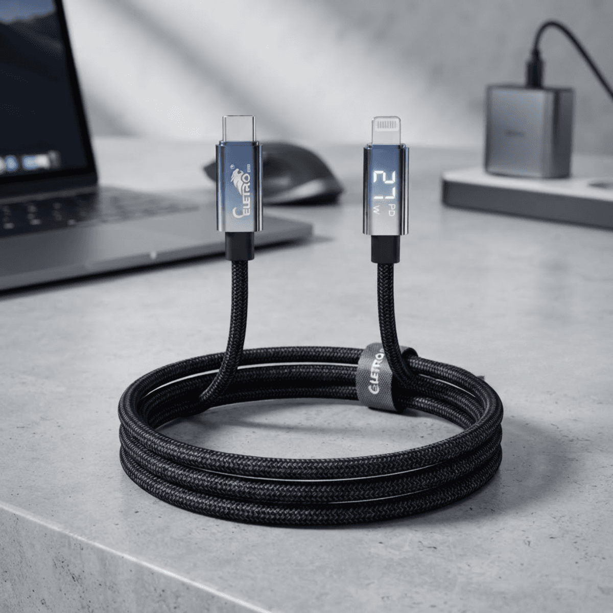 Cabo USB-C Lightning 27W PD Display Digital 1 EL-3156-PD