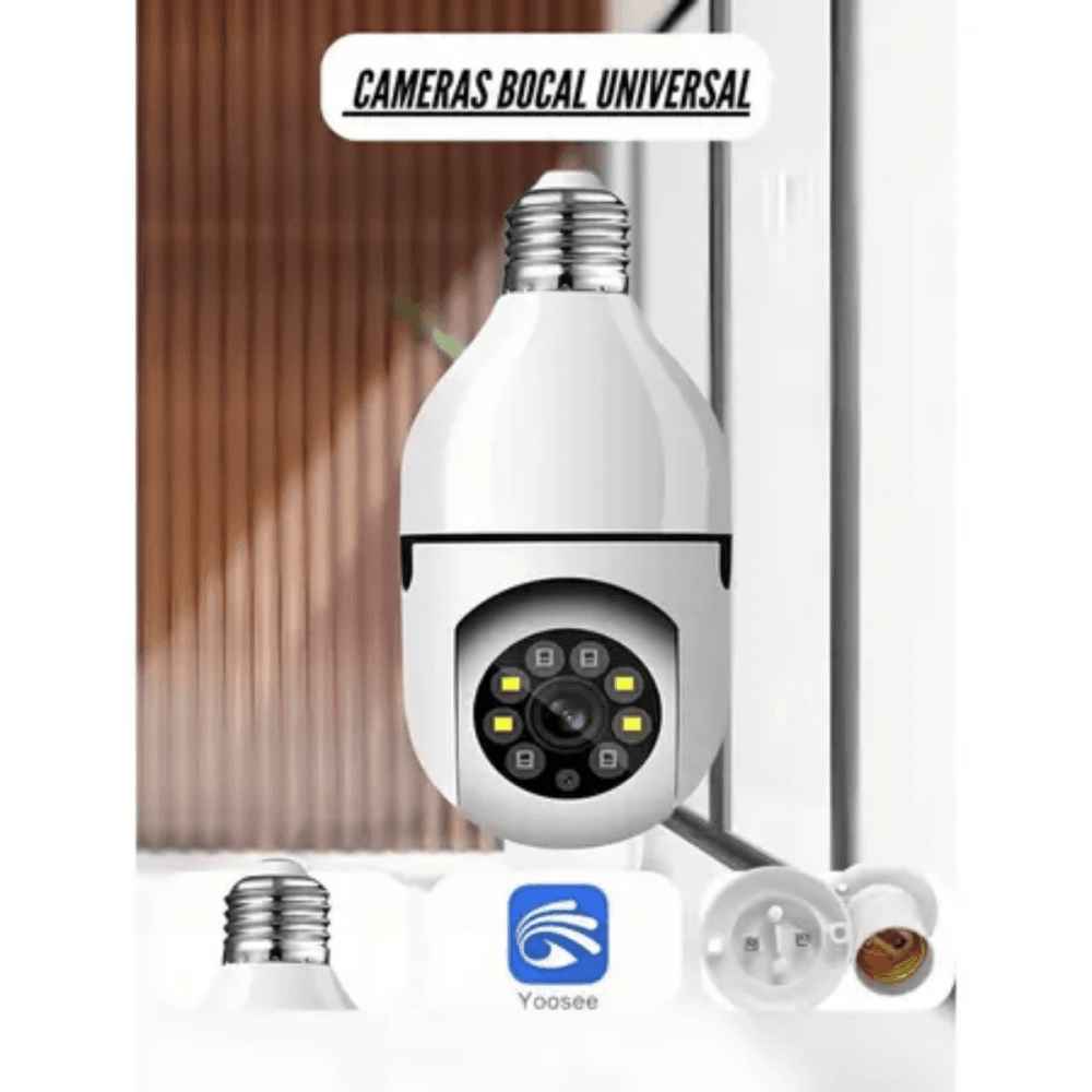 Câmera Segurança IP 360 Lâmpada Wi-fi Visão Noturna AL-D890