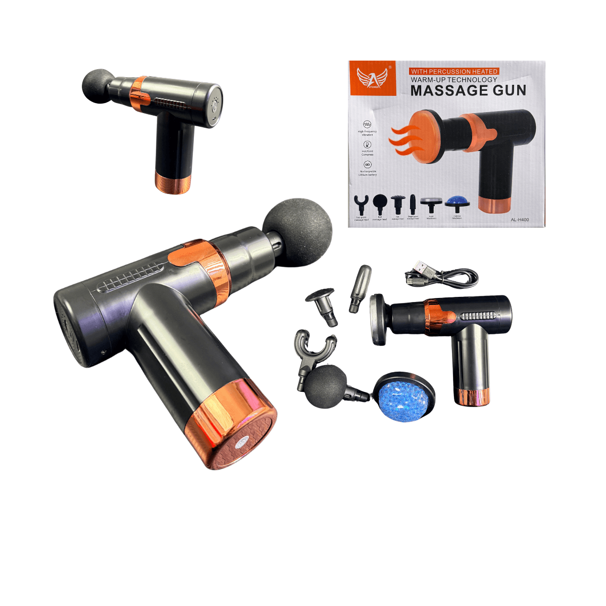 Massageador Portátil Percussão Aquecimento Compressa AL-H400