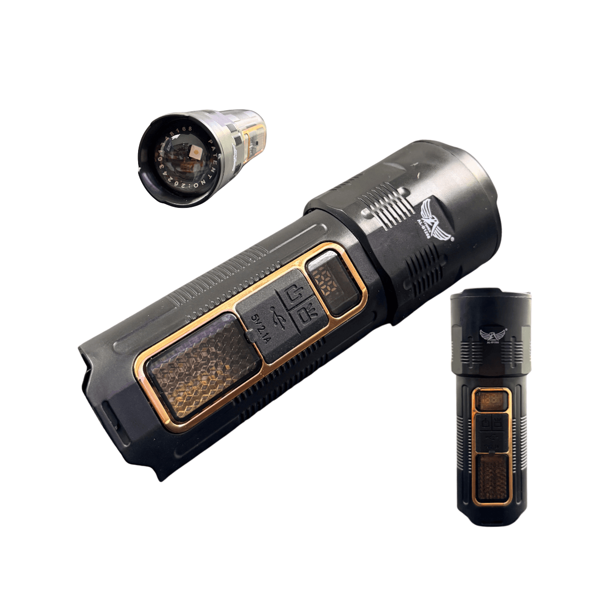 Lanterna Recarregável USB Luz Frontal Lateral SMD AL-B1288
