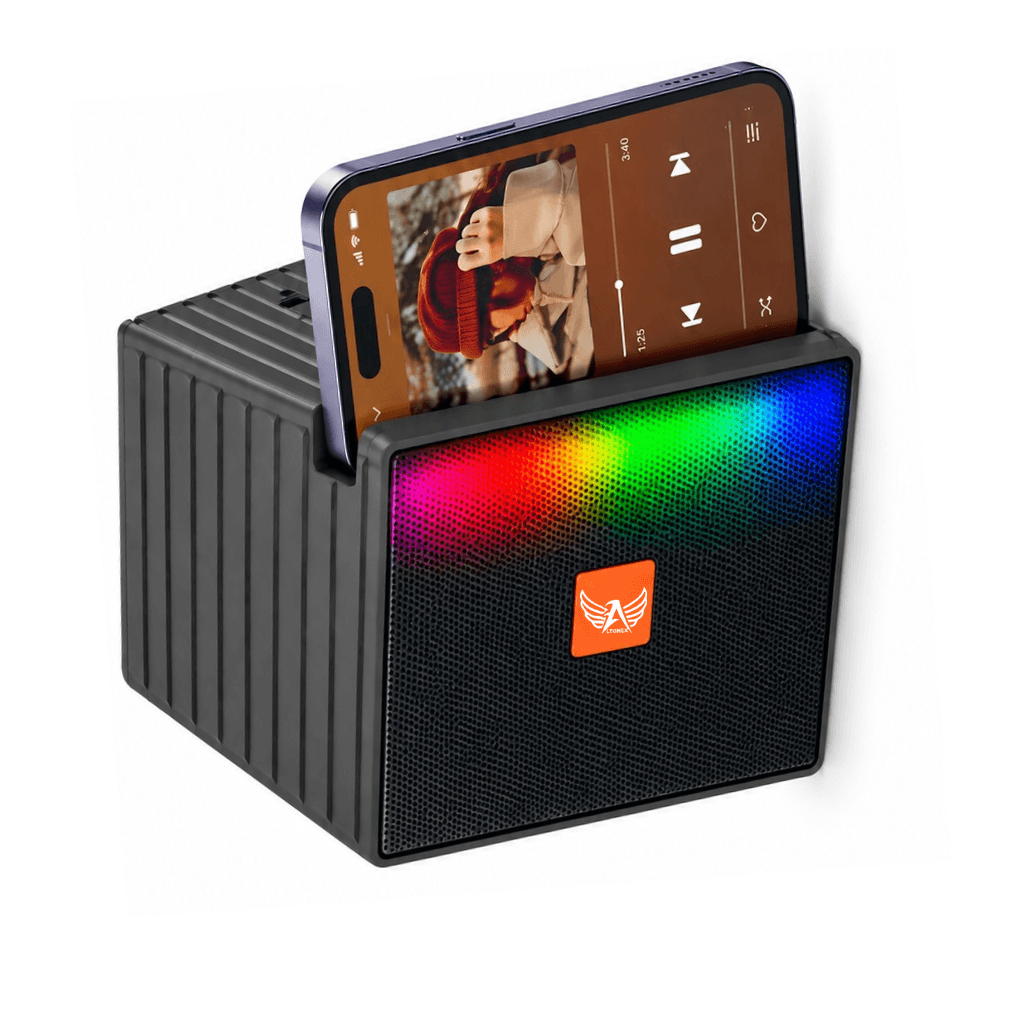 Caixa Som Bluetooth 10W Suporte Celular LED RGB AL-8321