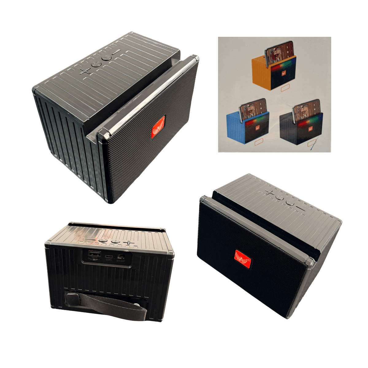 Caixa Som Bluetooth 10W Suporte Celular LED RGB AL-8321
