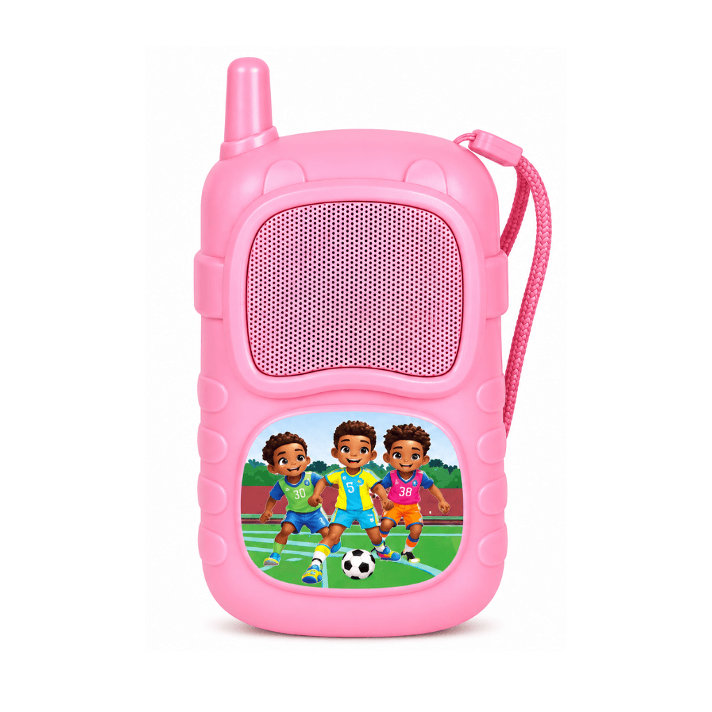 Caixa Som Infantil Portátil USB TF Alça Adesivo AL-8087 — Rosa