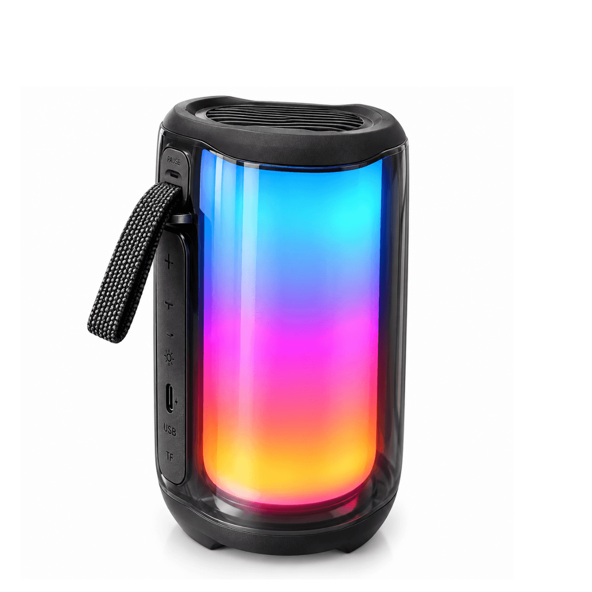 Caixa Som Bluetooth LED RGB Portátil AK-8939 — Preto