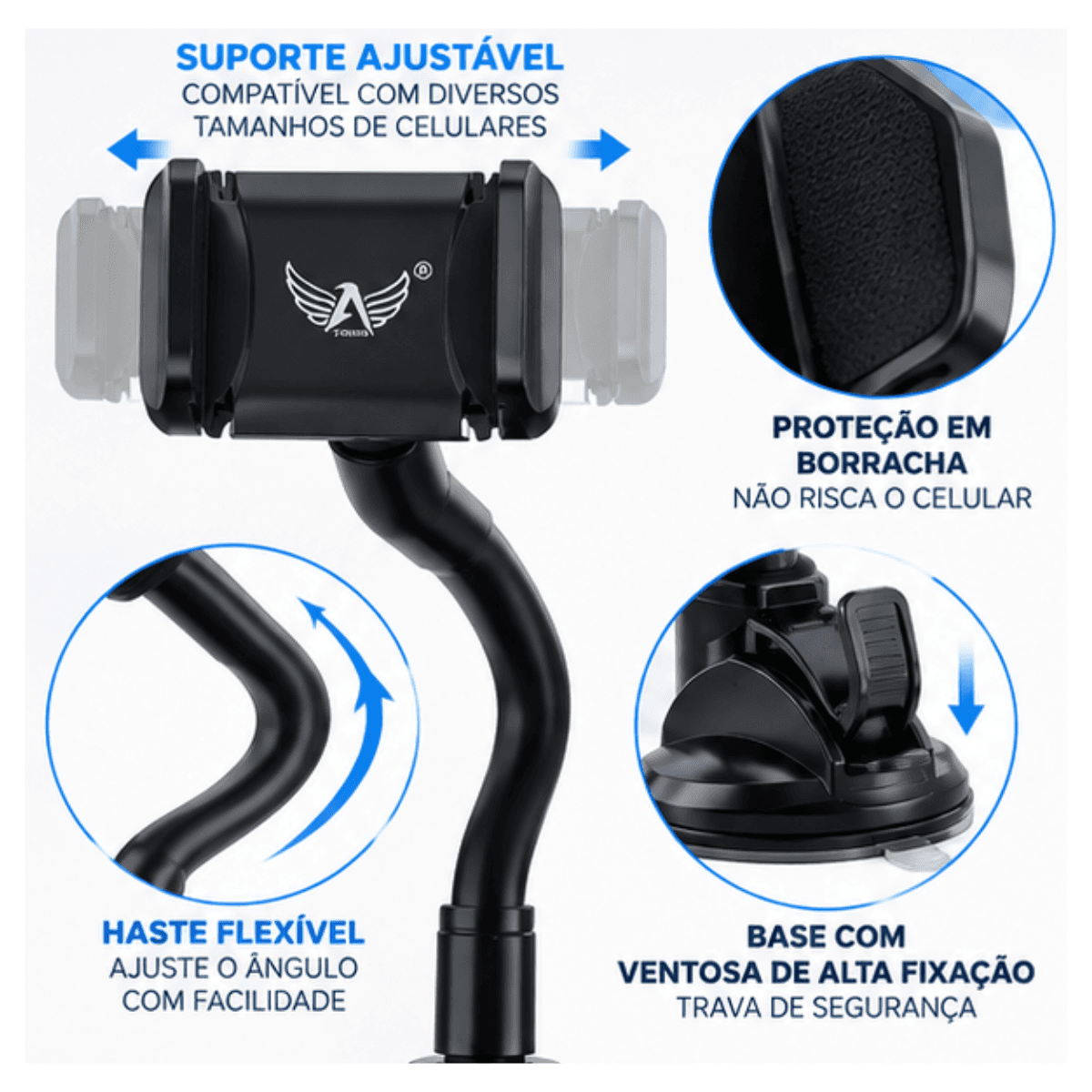Suporte Celular Ventosa Fixação C-252