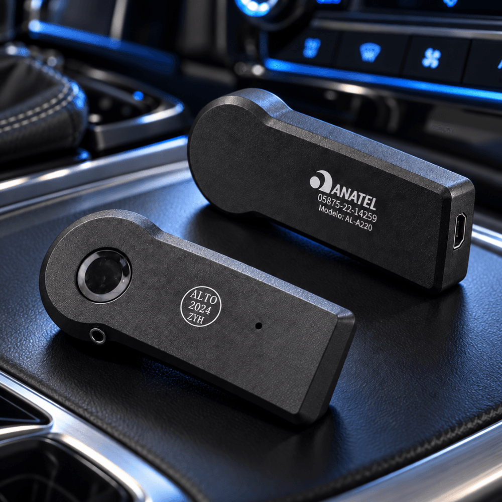 Receptor Áudio Bluetooth P2 3 5mm Som Automotivo AL-A220