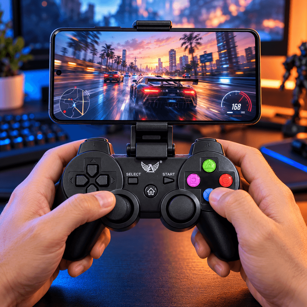 Controle Gamer Bluetooth Celular Suporte AL-G7CControlador