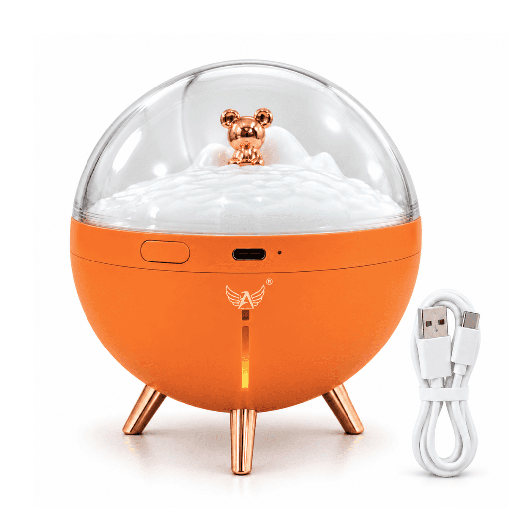 Umidificador Ar Espacial 260ml USB Formato Ursinho AL-2698 — Laranja