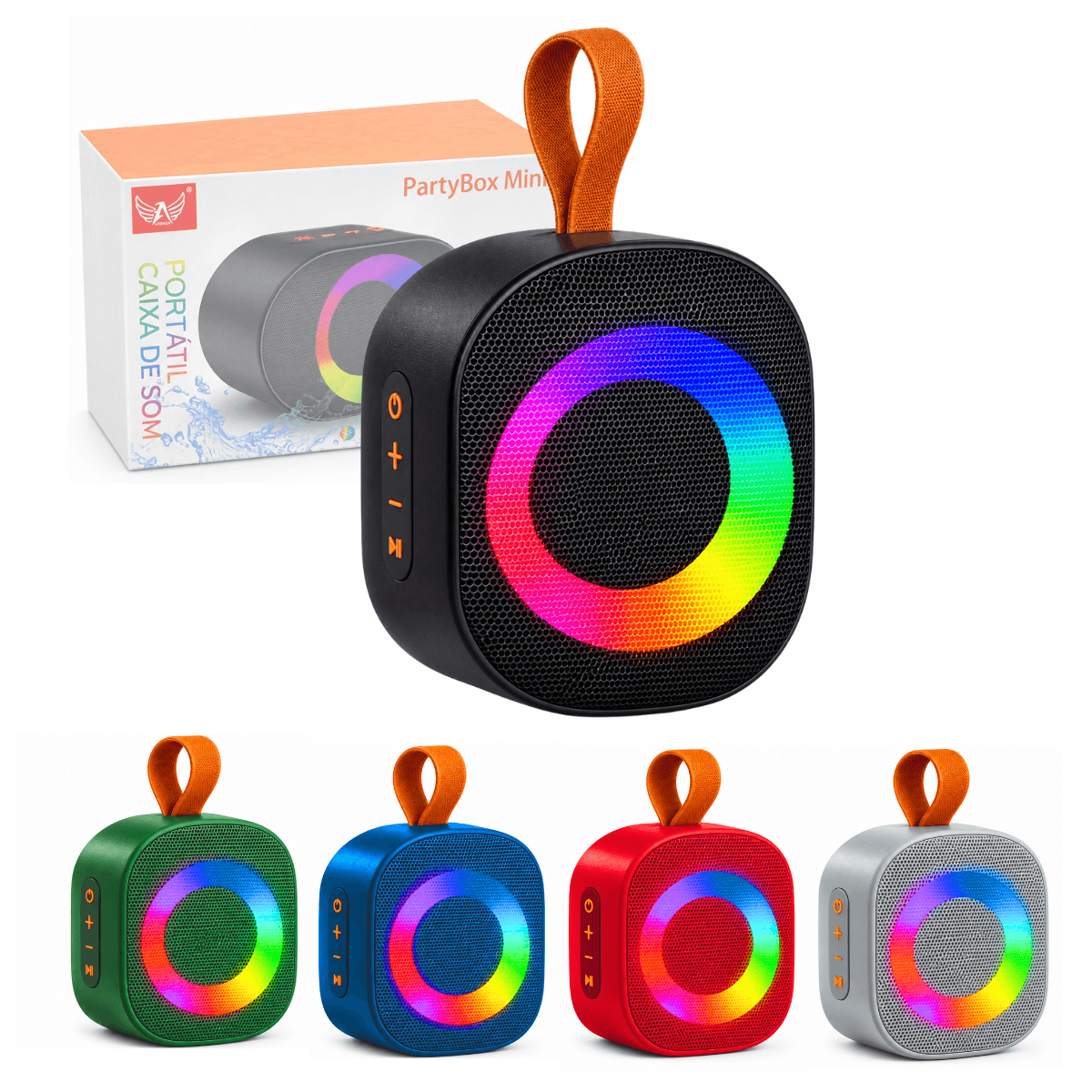 Caixa Som Bluetooth Portátil 5W LED RGB Alça AL-8585
