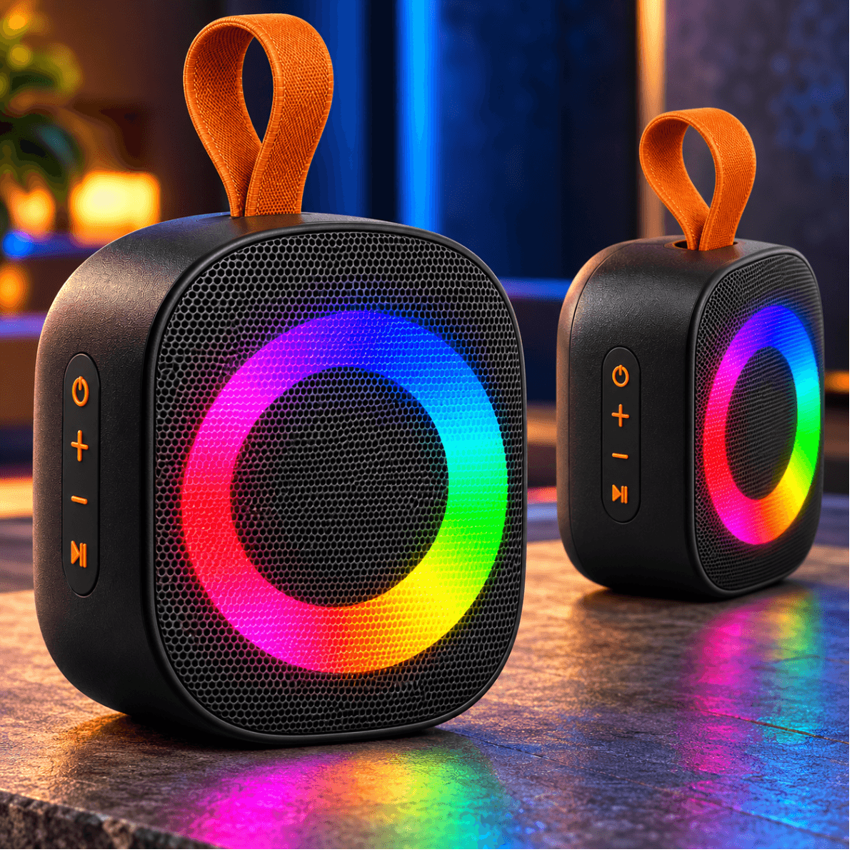 Caixa Som Bluetooth Portátil 5W LED RGB Alça AL-8585