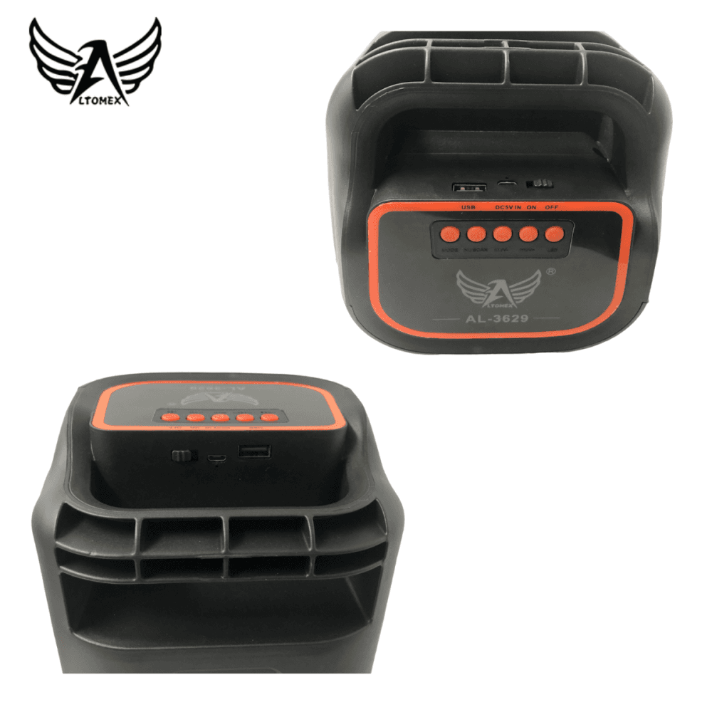 Caixa Som Portátil 30W Bluetooth USB SD Iluminação AL-3629