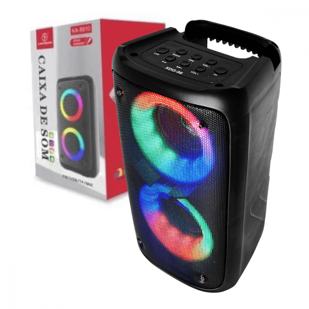 Caixa som LED Bluetooth Entrada Microfone AL-3303