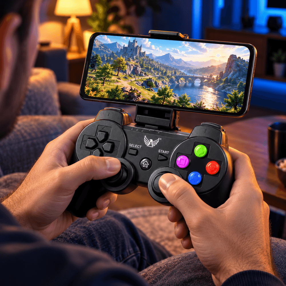 Controle Gamer Bluetooth para Celular com Suporte AL-G7