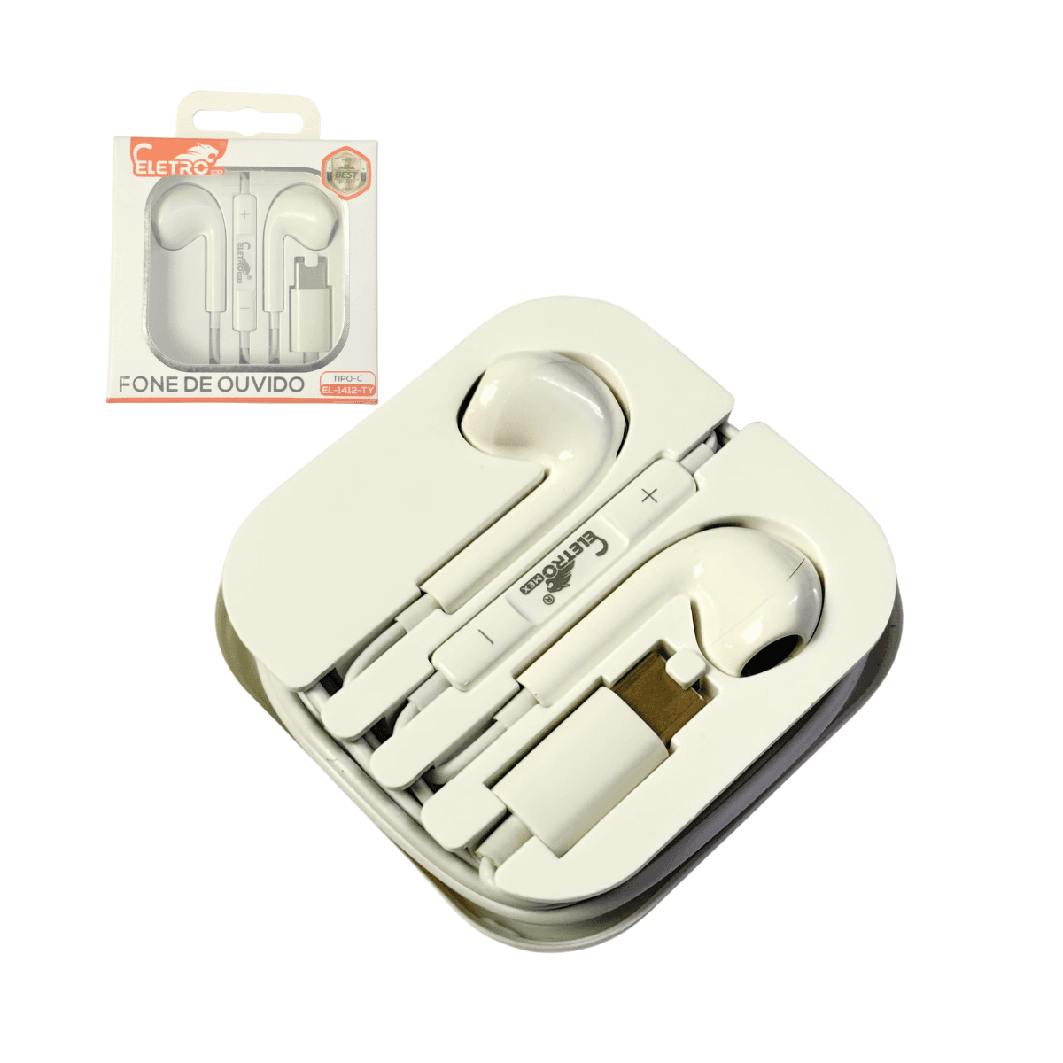 Fone Ouvido Fio USB Tipo-C Microfone Controle EL-1412-TY — default