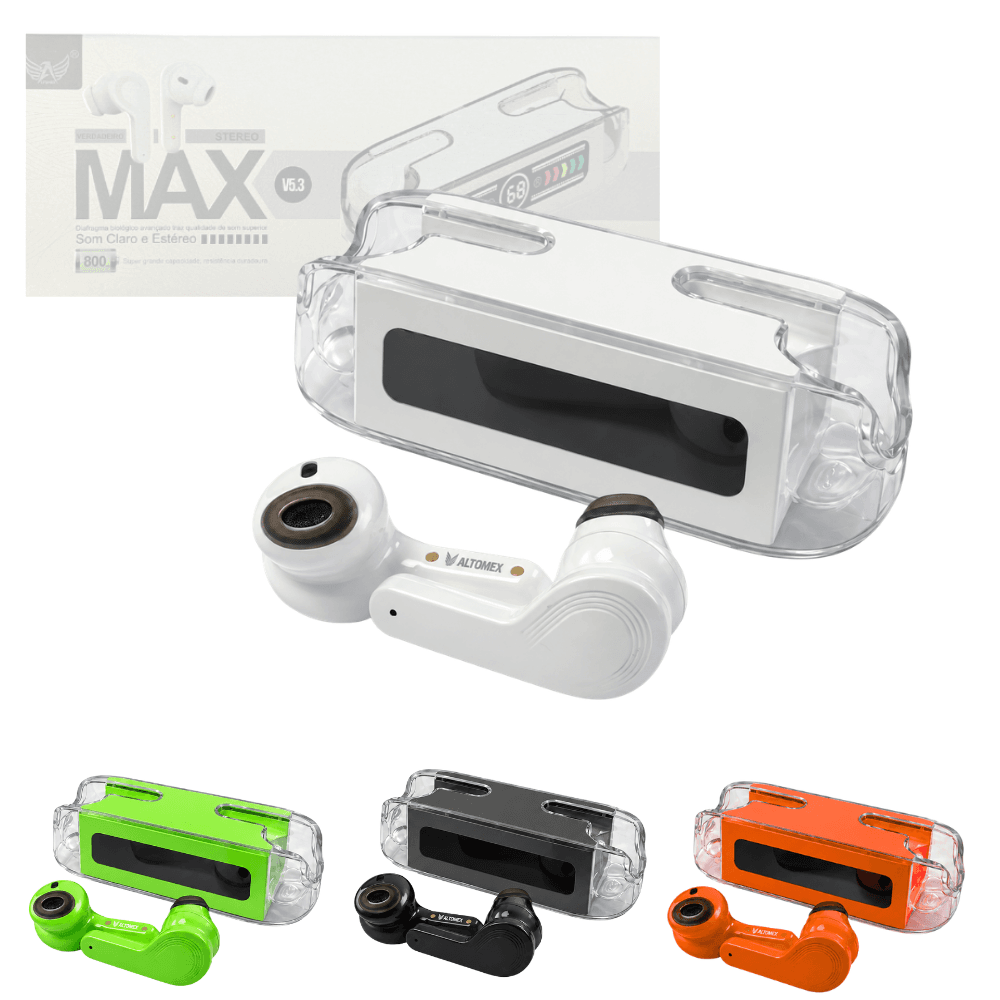 Fone Ouvido Bluetooth TWS 5 3 Estéreo Estojo Display M12Max