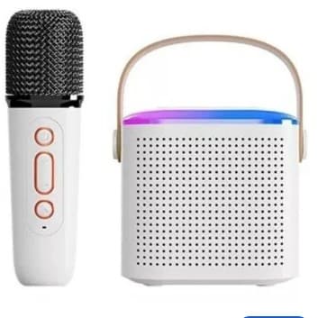 Caixa Som Portátil Bluetooth 10W Microfone Sem Fio AM-8583 — Branco