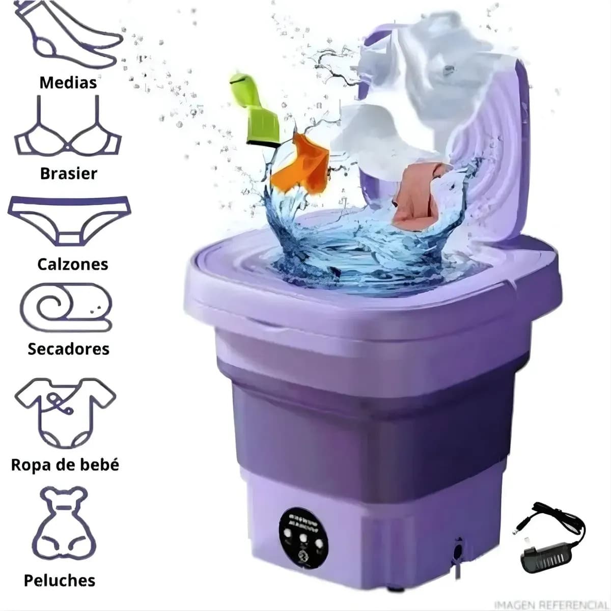 Lavadora portátil plegable de 6.5 litros