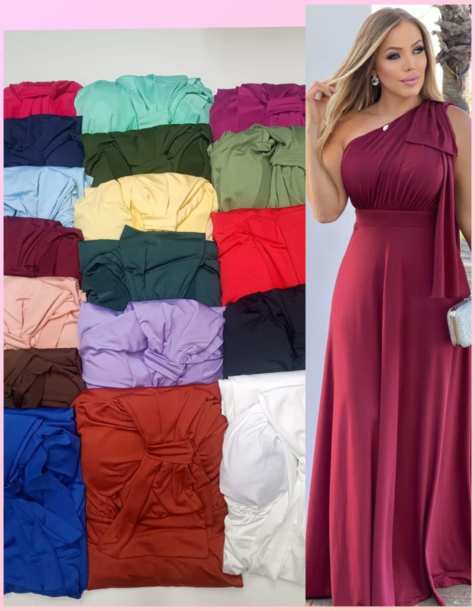 Vestido Fluity Ombro Só com Laço — Vestido Fluity Ombro Só com Laço - Vermelho