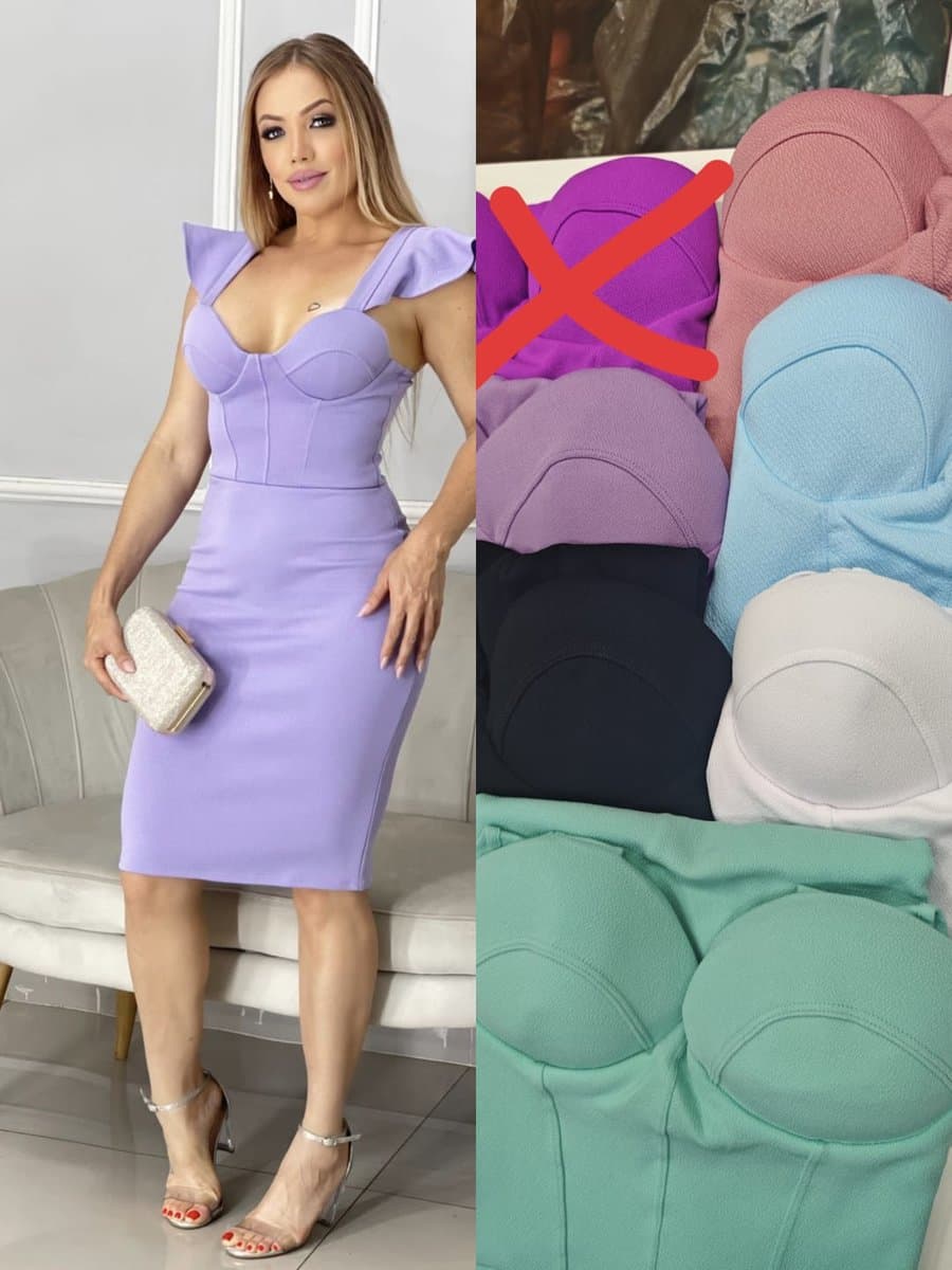 Vestido Midi com Manga Babado