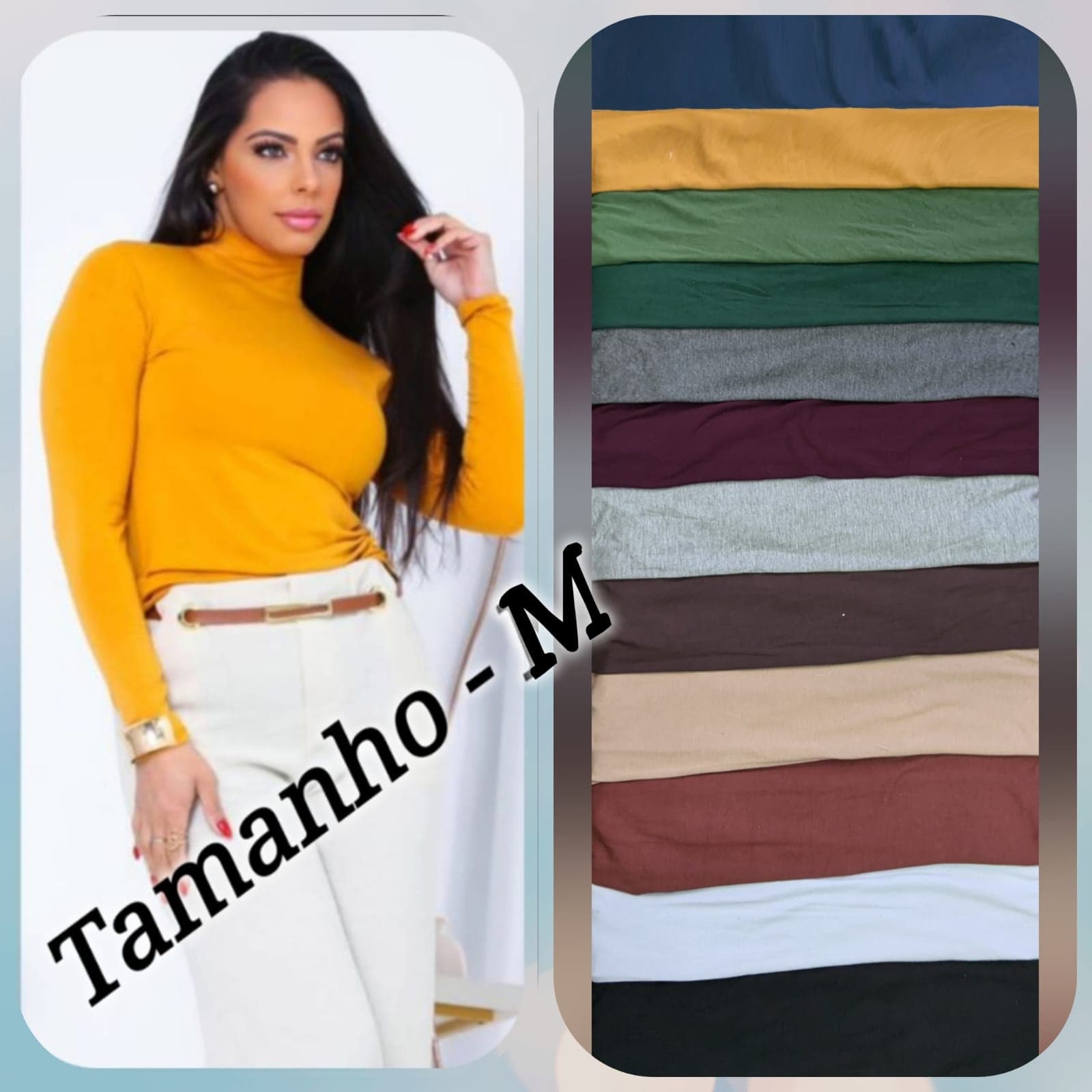 Blusa Manga Longa Gola Alta — Blusa Manga Longa Gola Alta - M