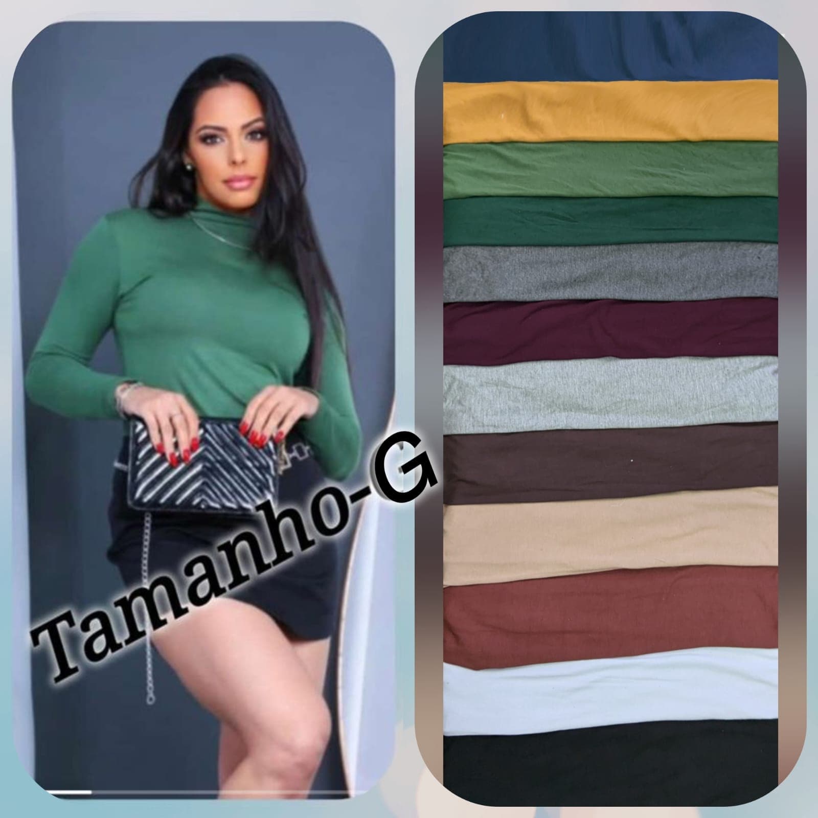 Blusa Manga Longa Gola Alta — Blusa Manga Longa Gola Alta - G